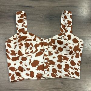 Altr’d state Cow print crop top